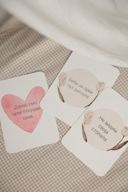 kartice za trudnice, poklon za trudnice, kartice za slikanje bebe, milestone cards za trudnice, 