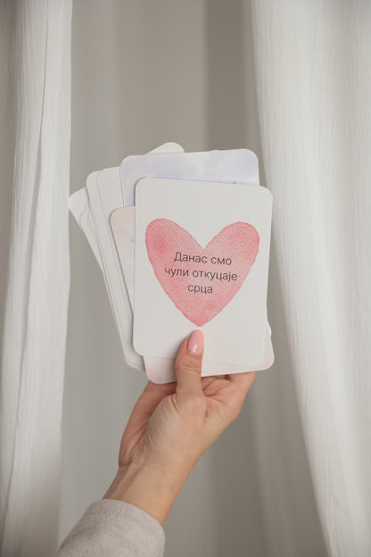 kartice za trudnice, poklon za trudnice, kartice za slikanje bebe, milestone cards za trudnice, danas smo culi otkucaje srca